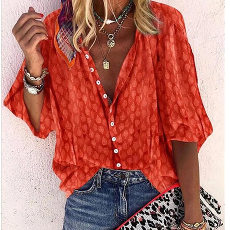 Bohemian blouse met subtiele print - Luna