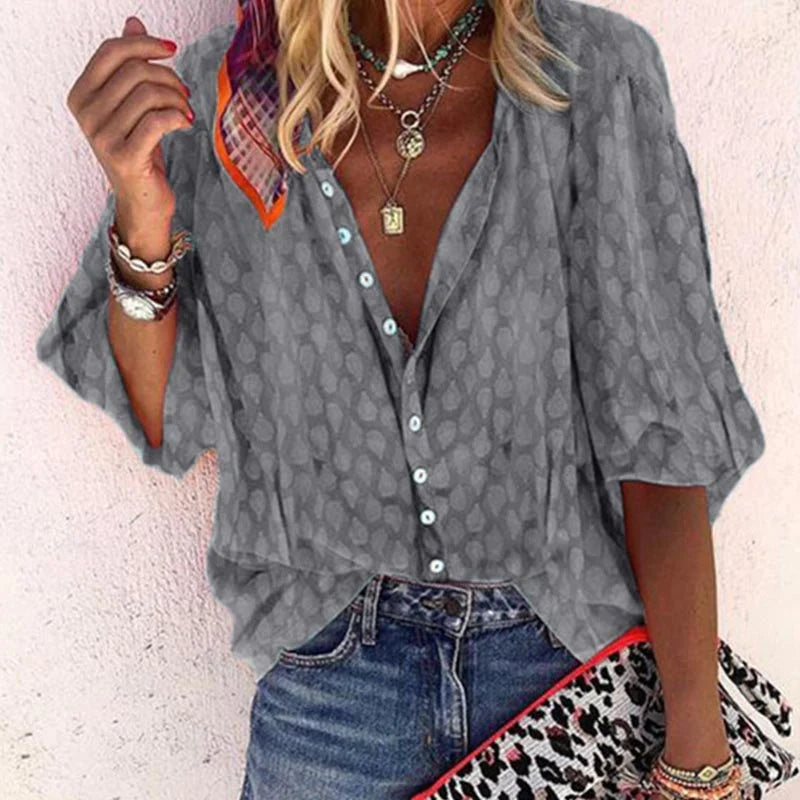 Bohemian blouse met subtiele print - Luna