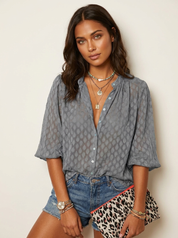 Bohemian blouse met subtiele print - Luna