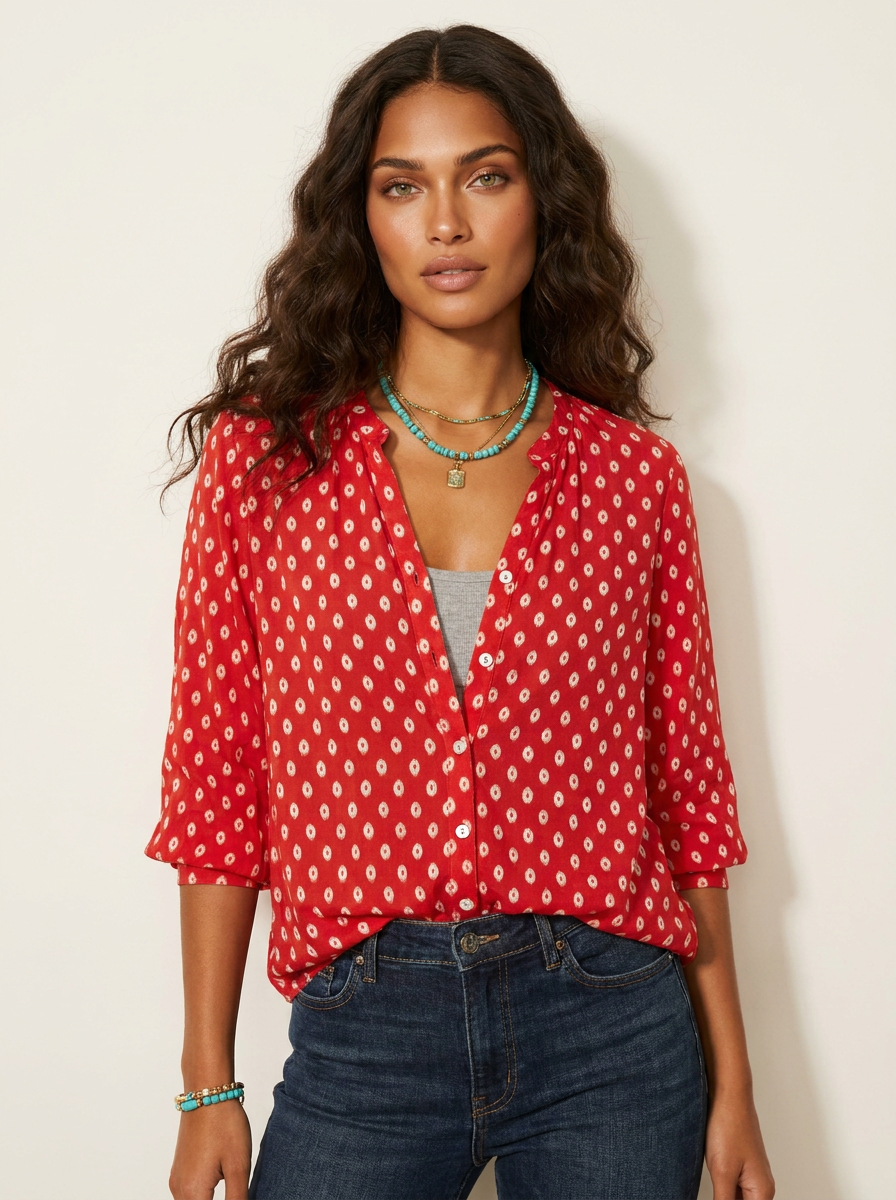 Bohemian blouse met subtiele print - Luna