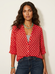 Bohemian blouse met subtiele print - Luna