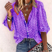 Bohemian blouse met subtiele print - Luna
