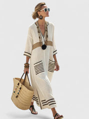 Bohemian maxi jurk met V-hals - Estelle