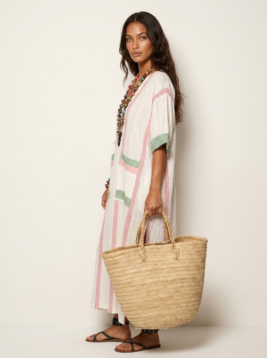 Bohemian maxi jurk met V-hals - Estelle