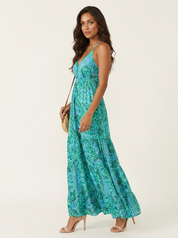 Bohemian maxi jurk met V-hals - Luna