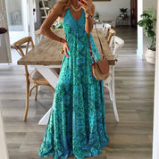 Bohemian maxi jurk met V-hals - Luna