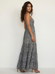 Bohemian maxi jurk met V-hals - Luna