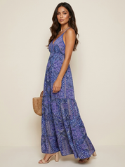 Bohemian maxi jurk met V-hals - Luna