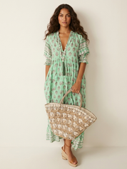 Bohemian maxi jurk met kwastdetail - Luna