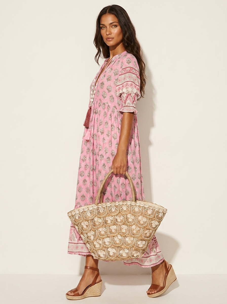 Bohemian maxi jurk met kwastdetail - Luna