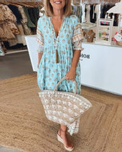 Bohemian maxi jurk met kwastdetail - Luna