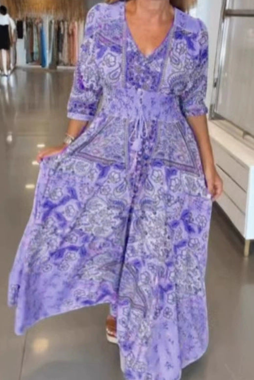 Bohemian maxi jurk met paisley print - Luna