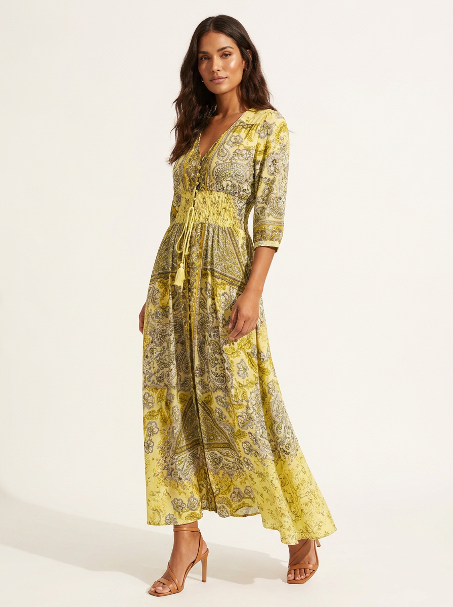 Bohemian maxi jurk met paisley print - Luna