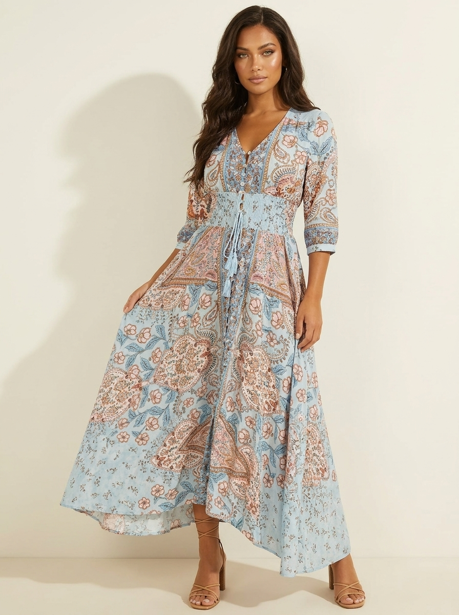 Bohemian maxi jurk met paisley print - Luna
