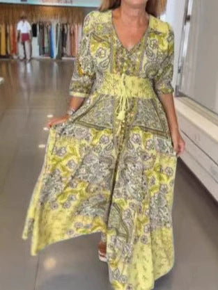 Bohemian maxi jurk met paisley print - Luna