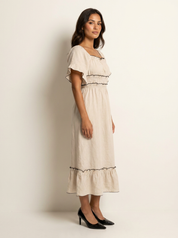 Bohemian midi jurk met volantmouwen - Fleur