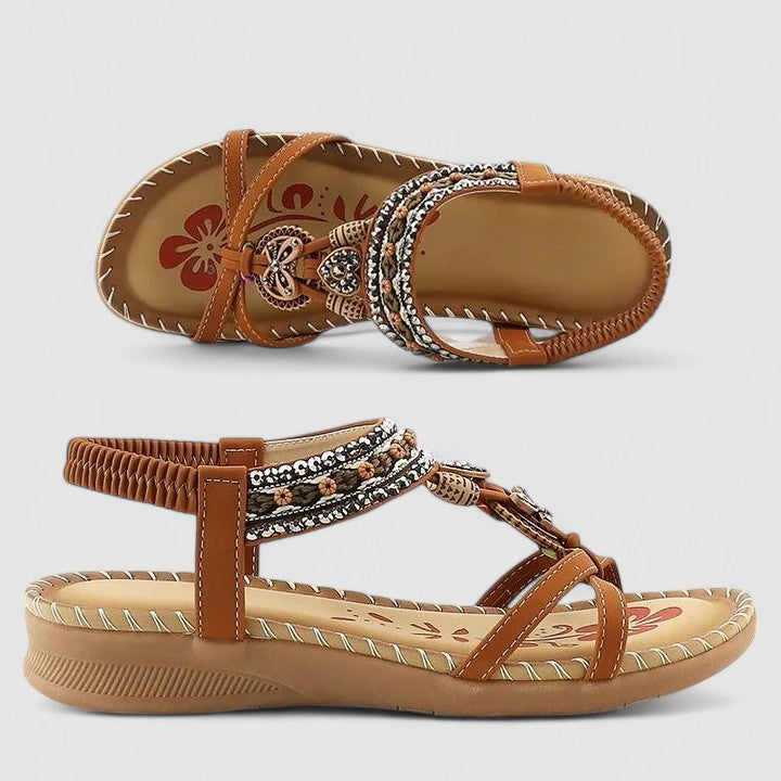 Bohemian sandals with decorative details - Katrijn