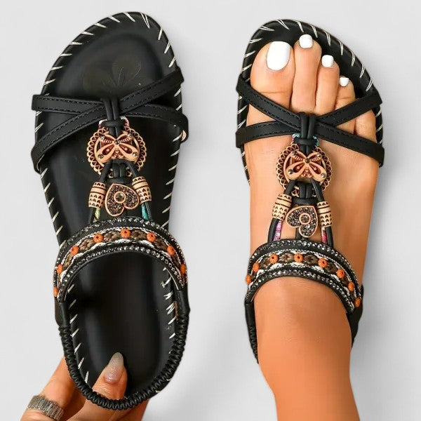 Bohemian sandals with decorative details - Katrijn
