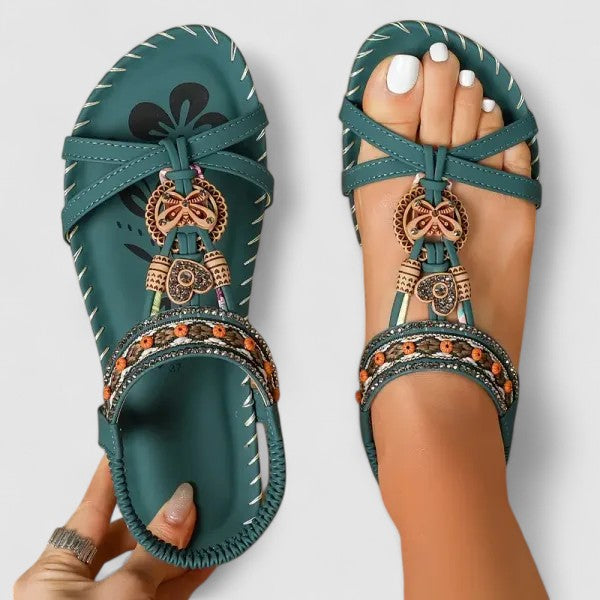 Bohemian sandals with decorative details - Katrijn