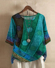 Bohemian top met artistieke print - Zara