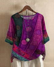 Bohemian top met artistieke print - Zara