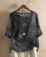Bohemian top met artistieke print - Zara