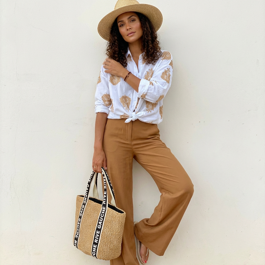 Bohemian dames blouse met goudborduursel – Yara