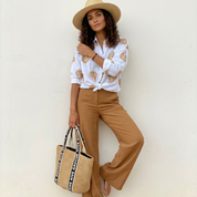 Bohemian dames blouse met goudborduursel – Yara