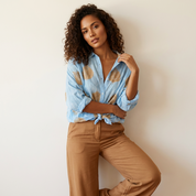 Bohemian dames blouse met goudborduursel – Yara