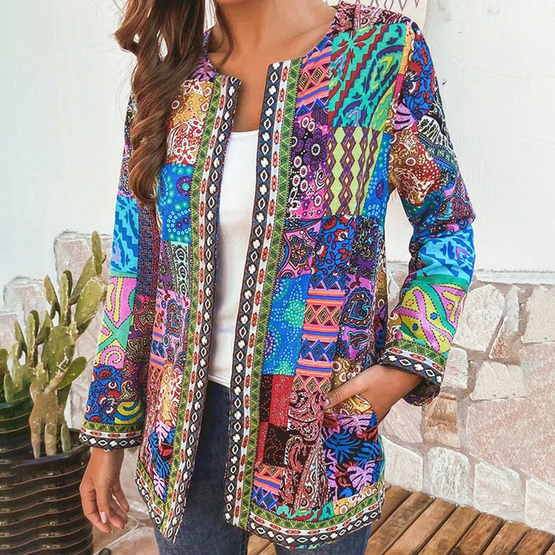 Bohemian dames vest met kleurrijk patchwork - Zaria