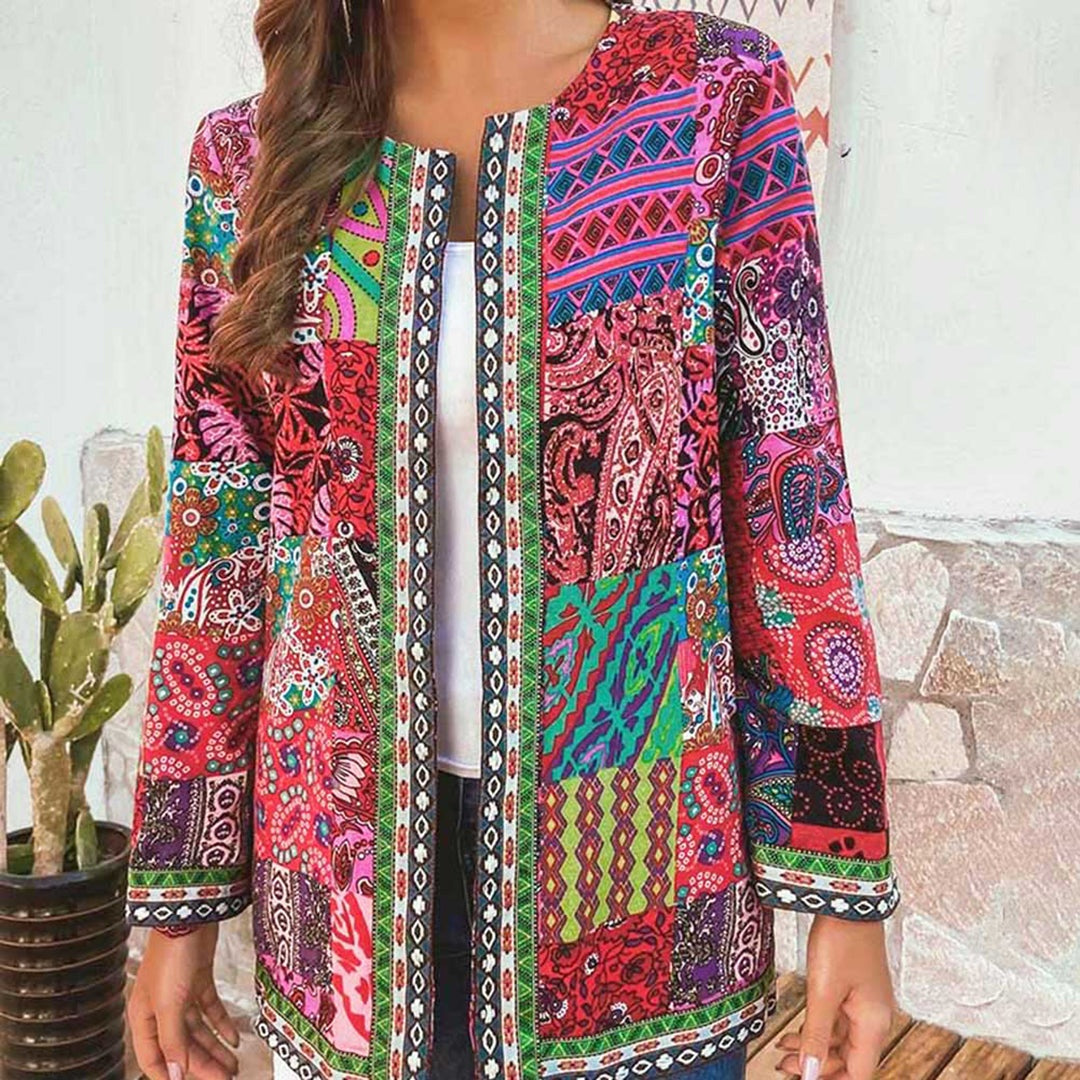 Bohemian dames vest met kleurrijk patchwork - Zaria