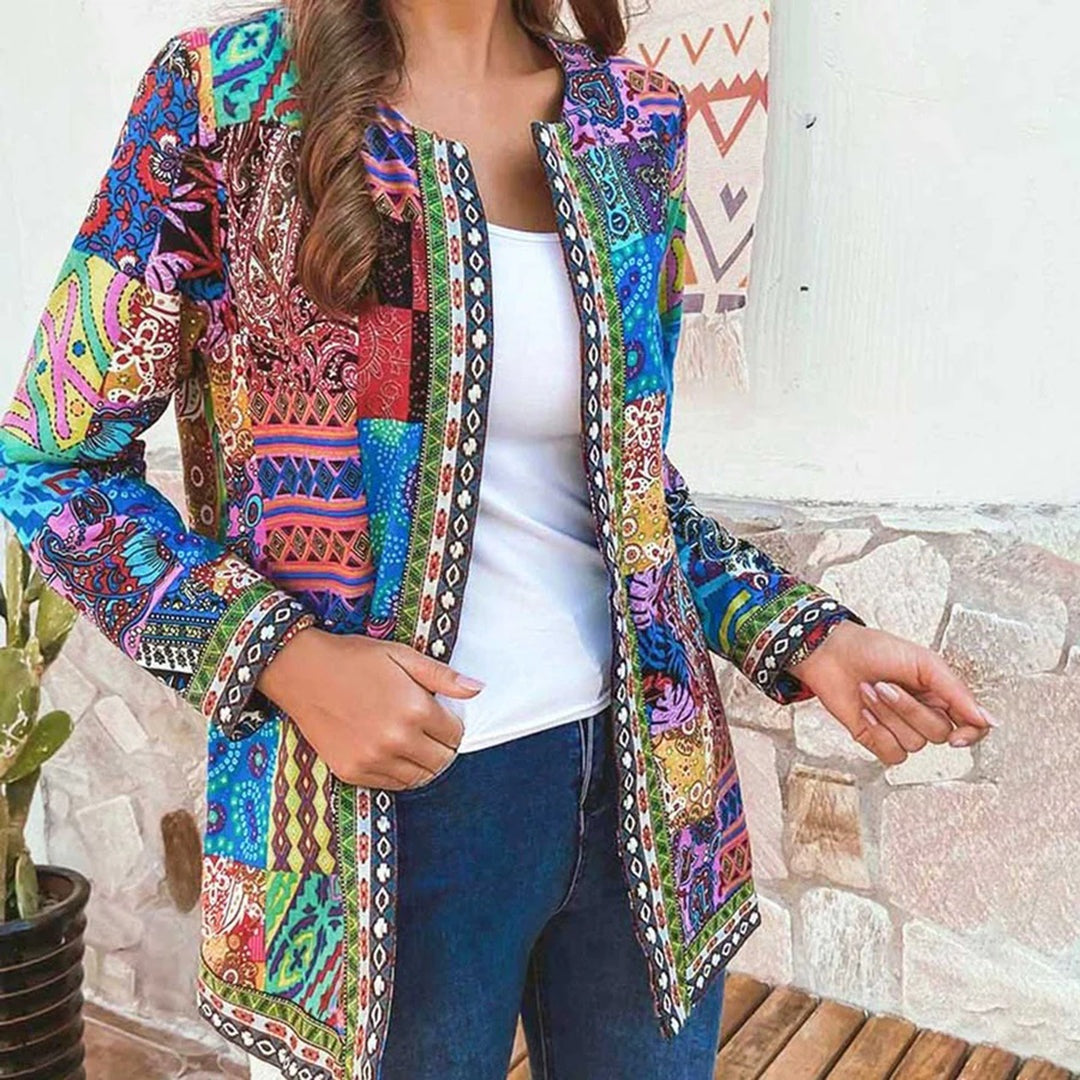 Bohemian dames vest met kleurrijk patchwork - Zaria
