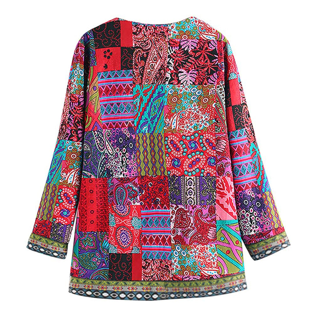 Bohemian dames vest met kleurrijk patchwork - Zaria