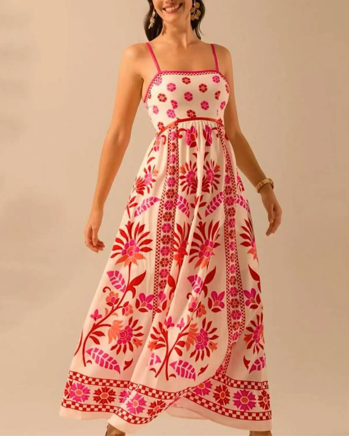 Bohemian maxi jurk met print – Zafira