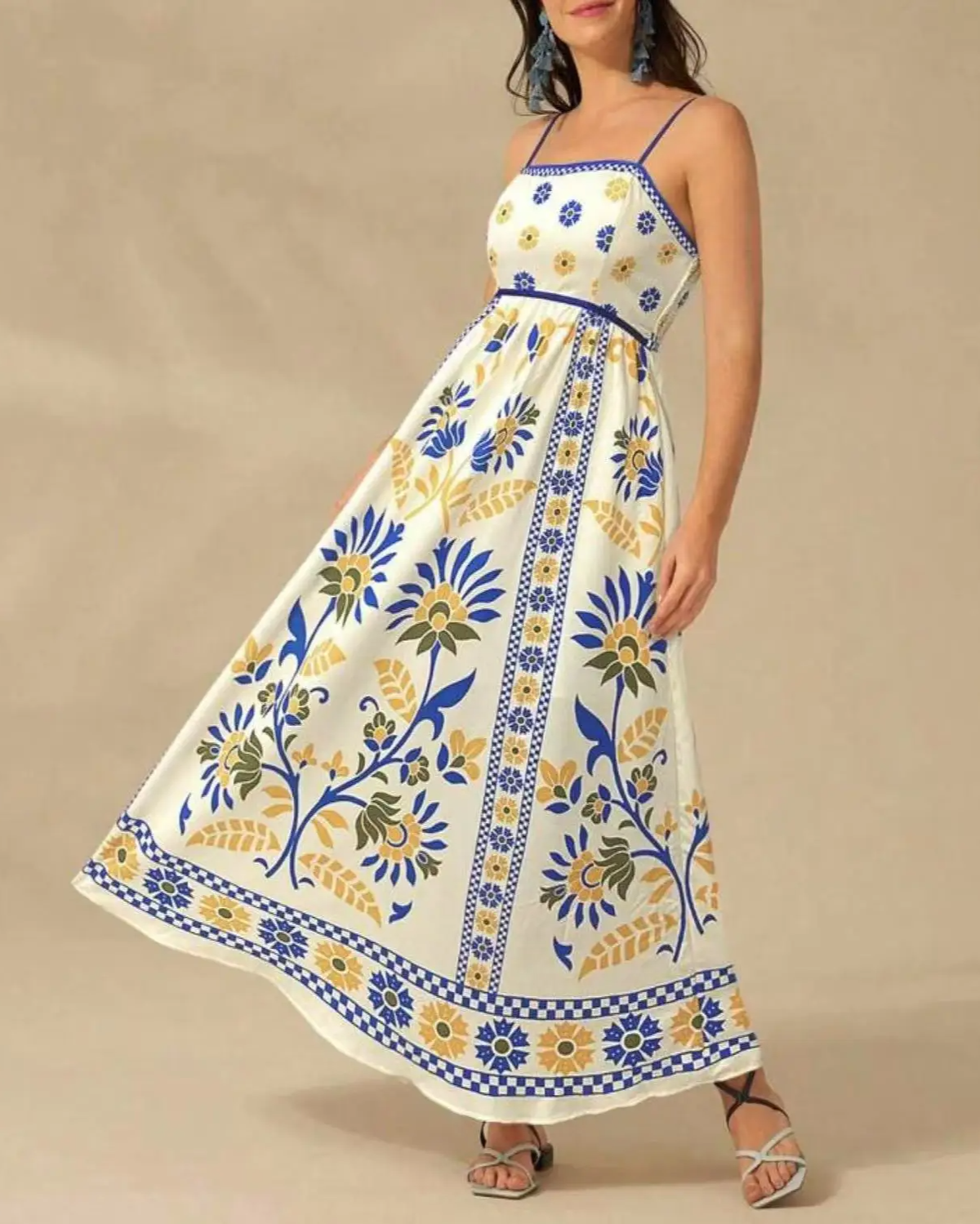 Bohemian maxi jurk met print – Zafira