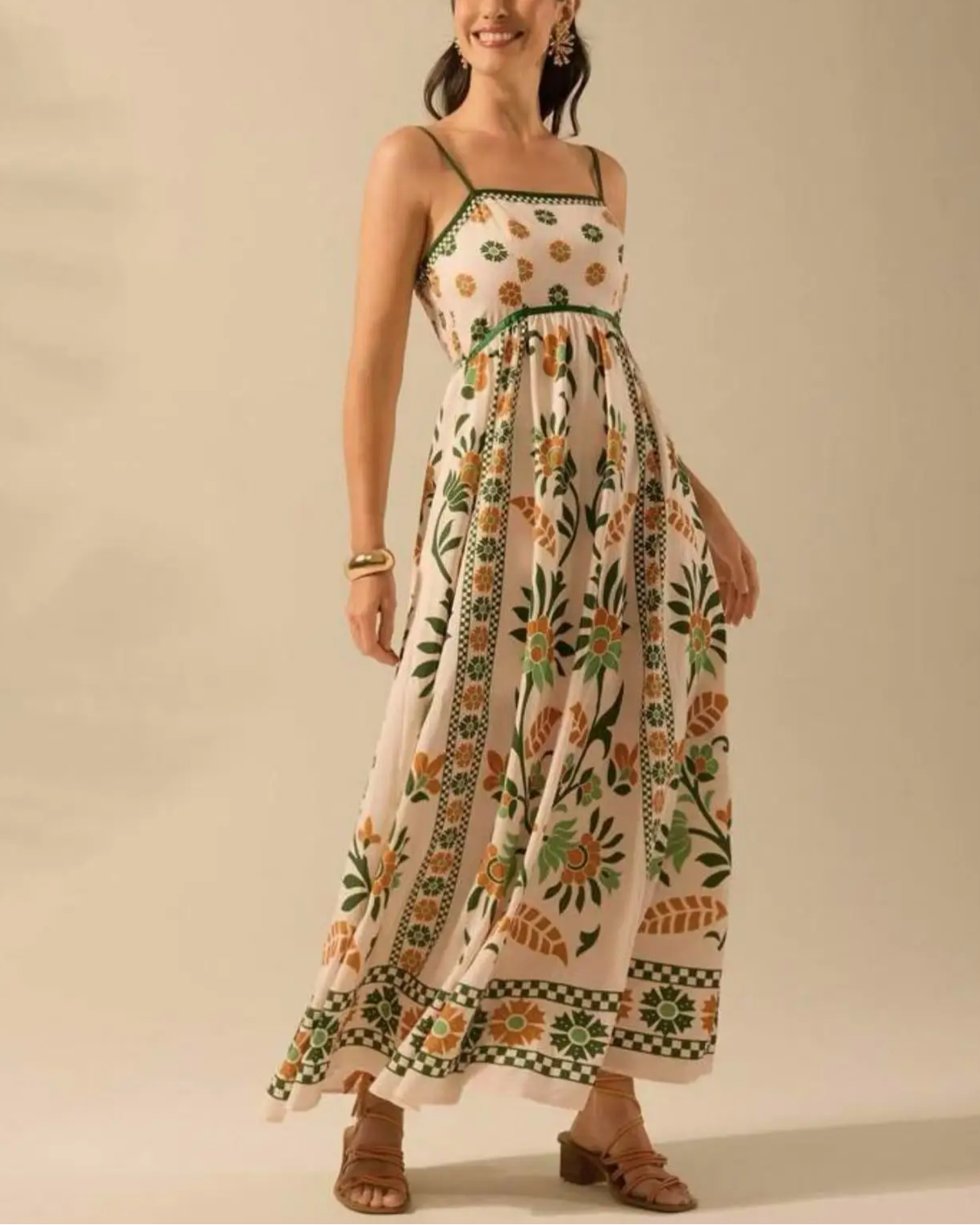 Bohemian maxi jurk met print – Zafira