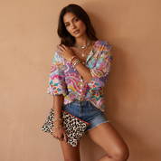 Bohemian print dames blouse – Liza