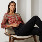 Bohemian print top dames – Eva