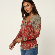 Bohemian print top dames – Eva