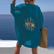 Boho blouse met pailletten oogdetail - Sara