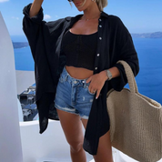 Boho blouse met pailletten oogdetail - Sara
