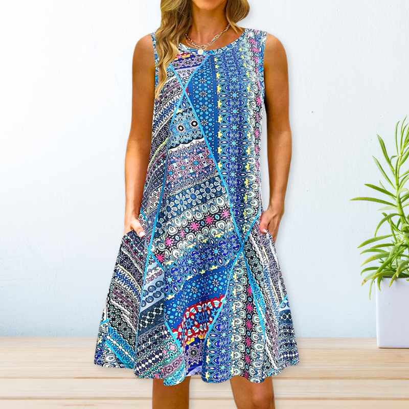 Boho zomerjurk met kleurrijke print - Mila