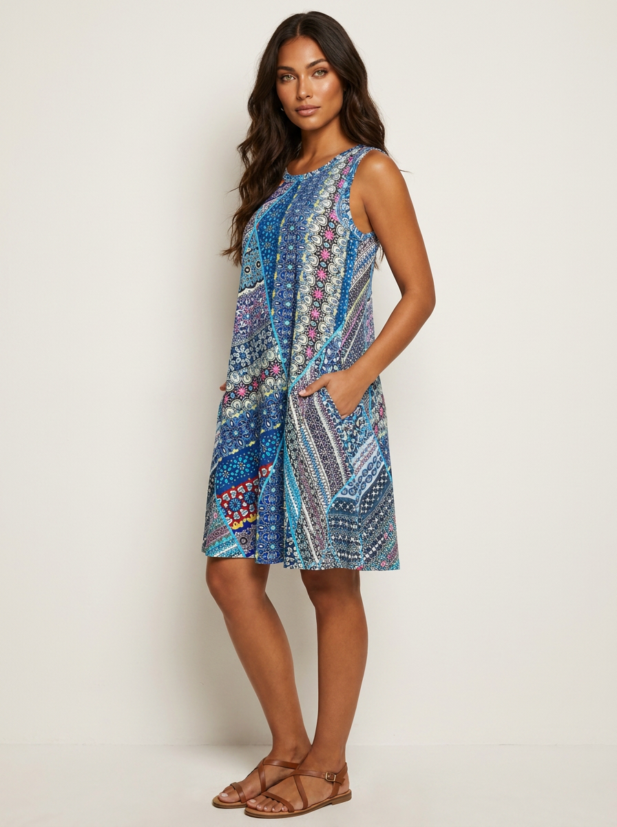 Boho zomerjurk met kleurrijke print - Mila
