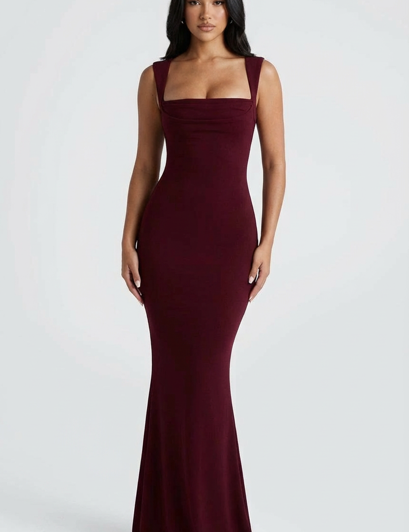 Bordeauxmaxijurkmetvierkantehalsenelegantepasvorm00006.png