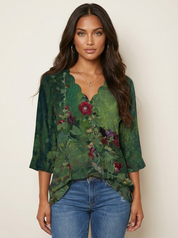 Botanical Elegance Blouse - Jessica