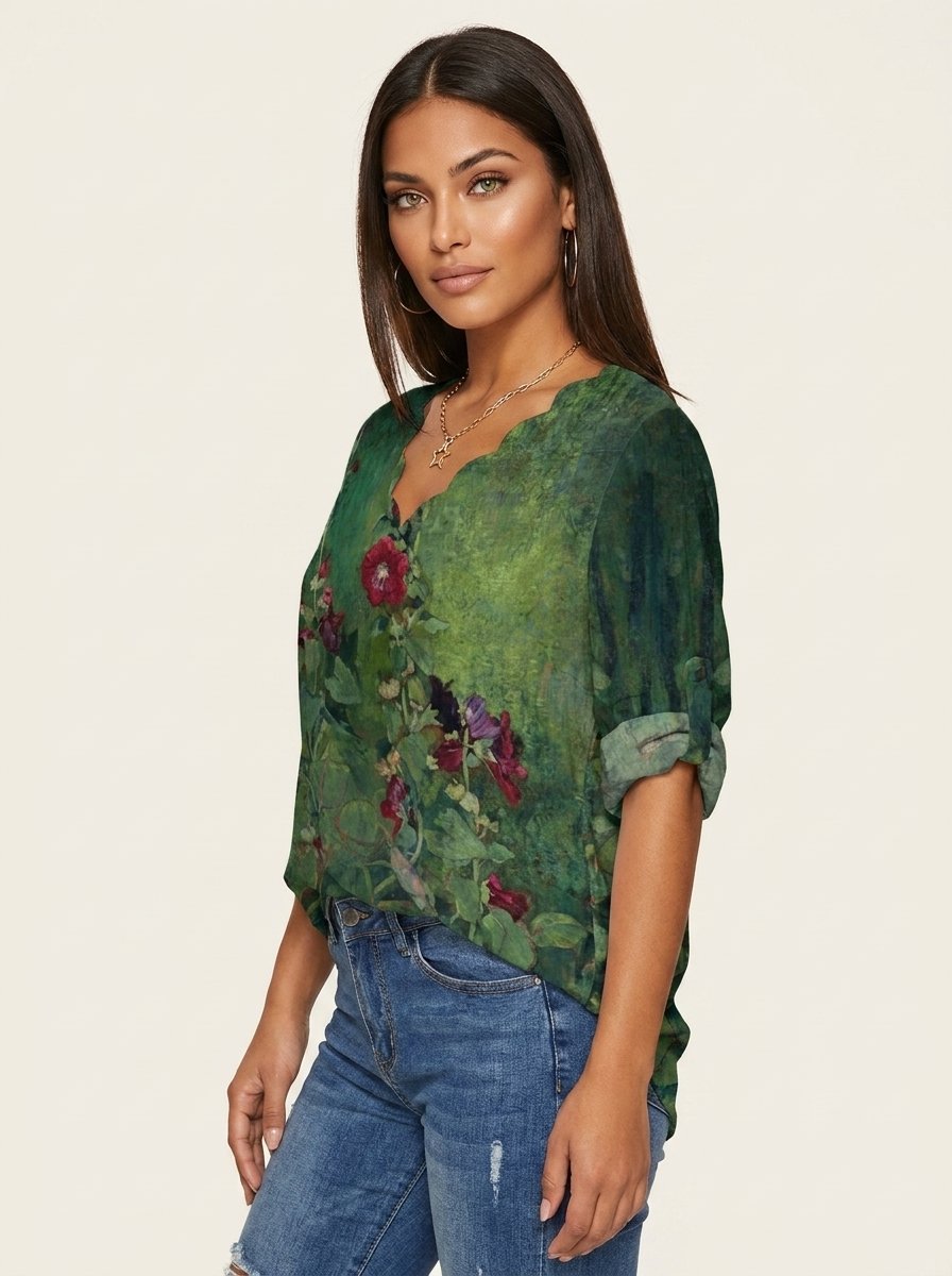 Botanical Elegance Blouse - Jessica