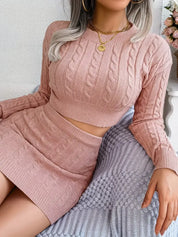Cable-knit two-piece set dames – Serene