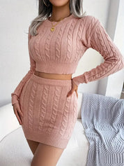 Cable-knit two-piece set dames – Serene