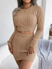 Cable-knit two-piece set dames – Serene
