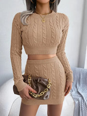 Cable-knit two-piece set dames – Serene